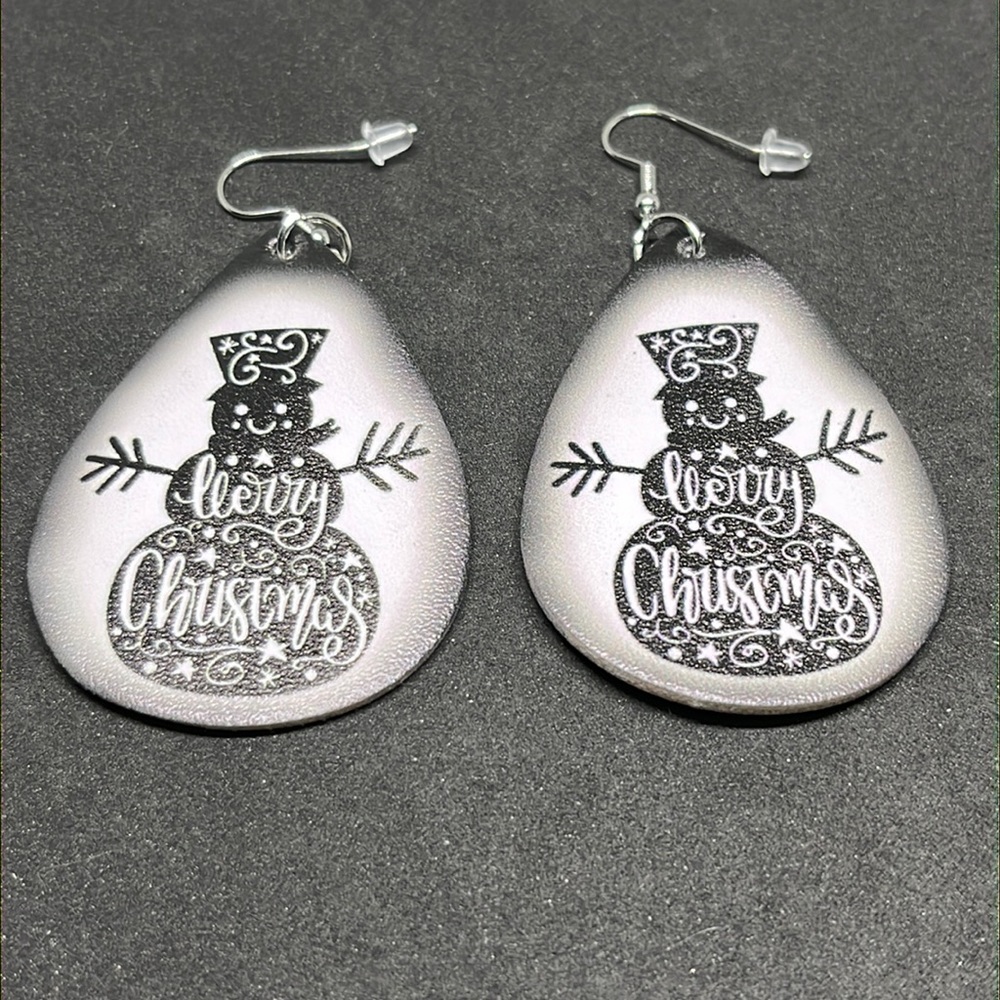 Earrings Christmas snowman
